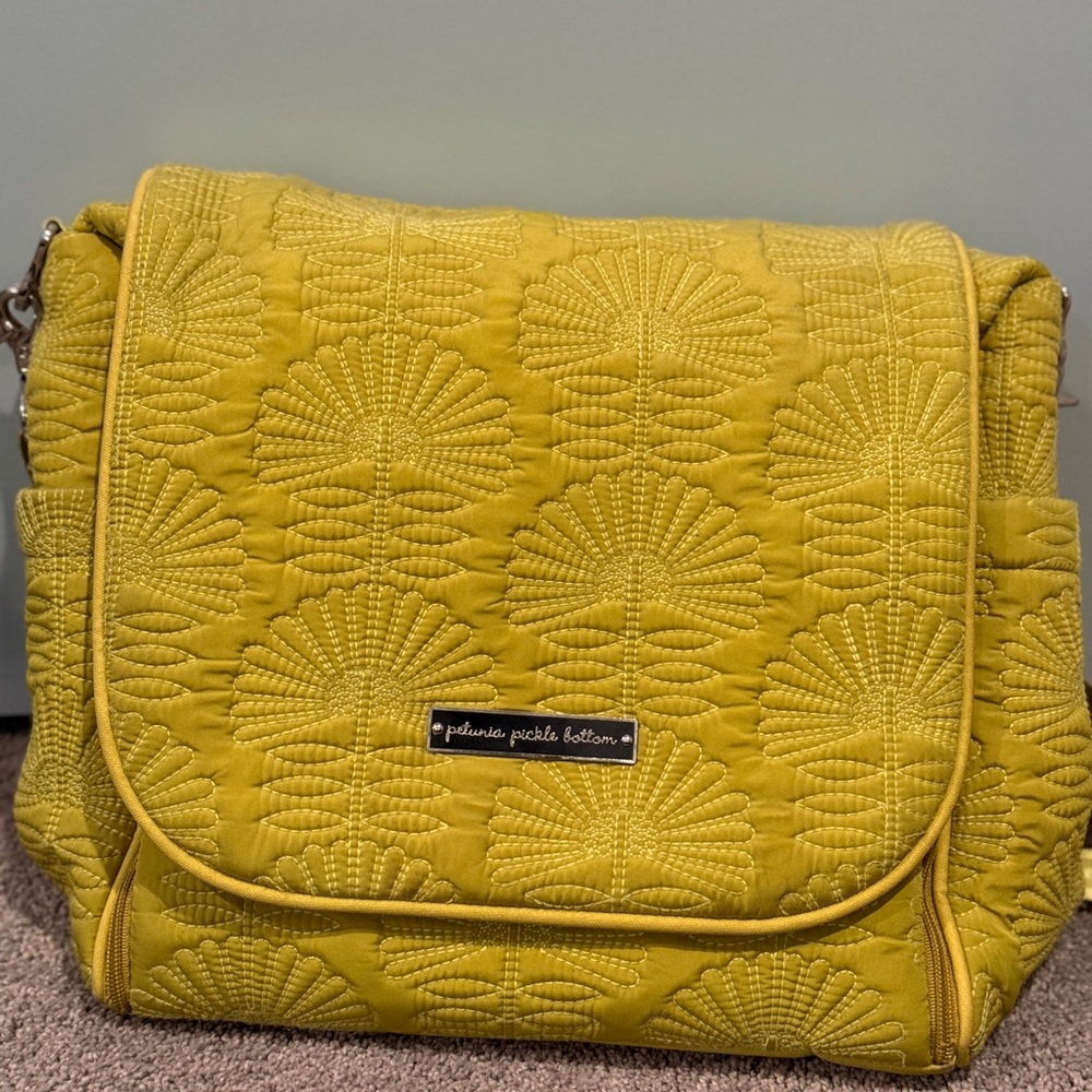 Petunia Pickle Bottom Mustard Quilted Baby Bag